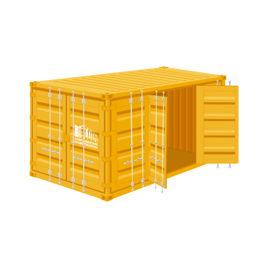 20-Fuß-High-Cube-Open-Side-Container mit erhöhter Bauhöhe und offener Seite