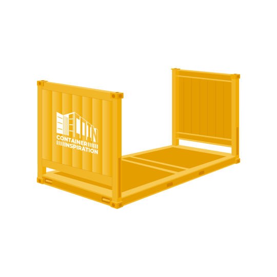 40-Fuß-Flat-Rack-Container mit klappbaren Endwänden für den Transport großer und sperriger Güter